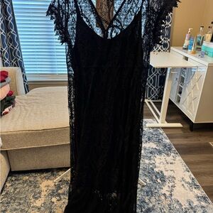 Torrid Black Lace 2 Piece Maxi Dress